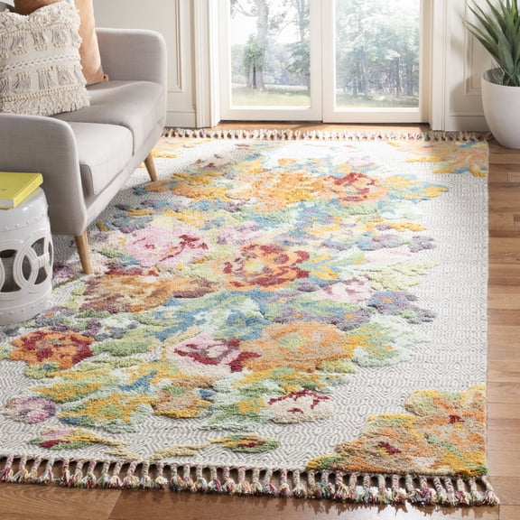 Safavieh Kenya Cybill Floral Area Rug, Orange/Light Gray, 6' x 9'