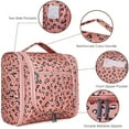 thumbnail image 3 of Hanging Travel Toiletry Bag Cosmetic Make up Organizer Cosmetic Bag With Handle,Large,Orange Leopard, 3 of 4