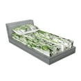 thumbnail image 2 of Ambesonne Forest Fitted Sheet & Pillow Sham Set, Wildlife Nature Summer, Twin, White Green, 2 of 2