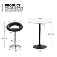 thumbnail image 2 of Magshion Set of 3 Bar Table and Chair Set, 31.5" Round Cocktail Table and Bar Stools PU Leather with Arms for Entertainment Rooms, Black/White, 2 of 12