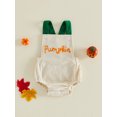 thumbnail image 4 of Newborn Baby Boy Girl Halloween Outfit Pumpkin Sleeveless Backless Bubble Romper Corduroy Jumpsuit 3M 6M 12M 18M Fall Winter Clothes, 4 of 9