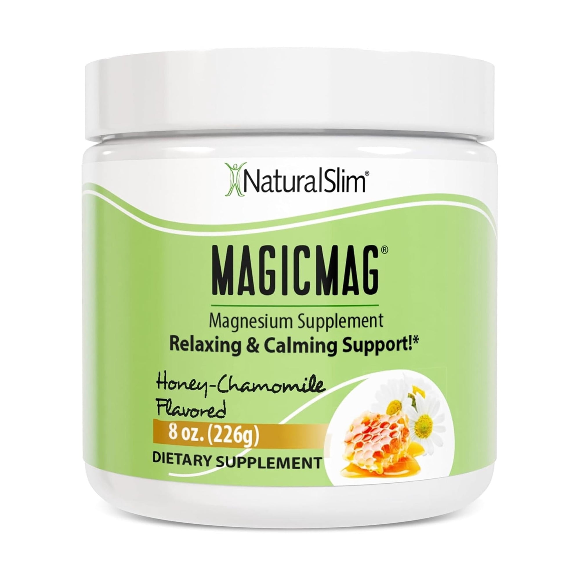NaturalSlim MagicMag Magnesium Citrate Powder Drink for Relaxation, Stress, Constipation, Better Rest & Digestive Health, Magnesium Supplement for Women and Men, Honey Chamomile 8oz