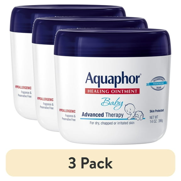 (3 pack) Aquaphor Baby Healing Ointment, Baby Skin Care and Diaper Rash, 14 oz