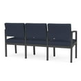 thumbnail image 5 of Lesro Lenox Steel Modern Polyurethane Waiting Room Guest Sofa in Charcoal/Castillo Batik Blue, 5 of 5