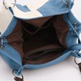 thumbnail image 2 of Bolso de hombro de lona Bolso de compras de gran capacidad Color de contraste para el trabajo (Azul) Sywqhk Para Estrenar, 2 of 7