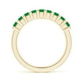 thumbnail image 2 of ANGARA Natural Square Emerald Semi Eternity Classic Wedding Ring in 14K Yellow Gold for Women (Size-2.6mm) | May Birthstone, Birthday, Anniversary, Jewelry Gift for Women | Natural Emerald Ring, 2 of 10