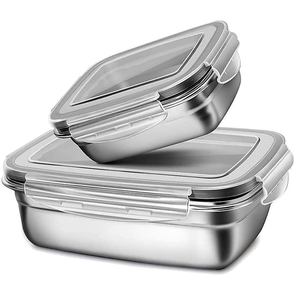 Stainless Steel Bento Box Waterproof 2 Piece Bento Box Lunch Food Box For