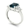 thumbnail image 2 of Clara Pucci 14K White Gold 2.82ct LondonBlueTopaz Three-Stone Ring, 2 of 8