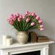 thumbnail image 4 of Tulipanes artificiales de imitación – Ramo de orquídeas artificiales de 6 ramas para decoración del hogar, follaje de plástico que no requiere mantenimiento para el alféizar de la ventana, el d, 4 of 6
