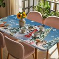 thumbnail image 3 of Dark Blue Snowman Christmas Table Cloths for 4 Foot Rectangle Tables, Xmas Tree Snowflake Gifts Patio Waterproof Elastic Fitted Tablecloths, Washable Rectangular Table Cover for Camping, 3 of 8