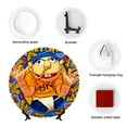 thumbnail image 5 of Lsque Sml Jeffy Pattern Ceramic Decorative Plate Decorative Plates with Display Stand Personalized Porcelain Plate Ceramic Ornaments for Wall Hanging Decoration-6in, 5 of 6