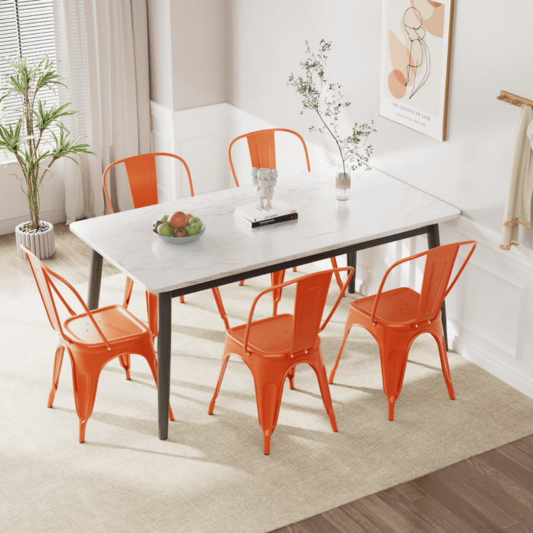 Dining Chairs Orange Stacking Chairs Furmax Industrial Furniture