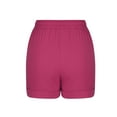 thumbnail image 6 of biudgviw Summer Shorts for Women Cuffed Hem Cotton Linen Shorts with Pockets Drawstring High Waisted Beach Vacation Casual Shorts, 6 of 6