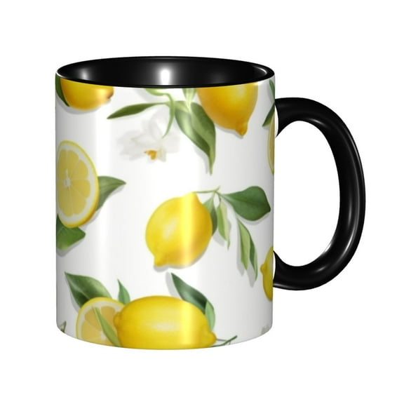 Lemon Fresh Coffee Mug Fun Custom Ceramic Mugs 11oz Black
