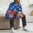 thumbnail image 7 of Honeii Shark With USA Flag Pattern Mens Pajamas Set,2pcs Men's Lounge Long Sleeve Sleep Shirt and Pajama Bottoms Sleepwear Set,Mens Pjs Sets-XX-Large, 7 of 7