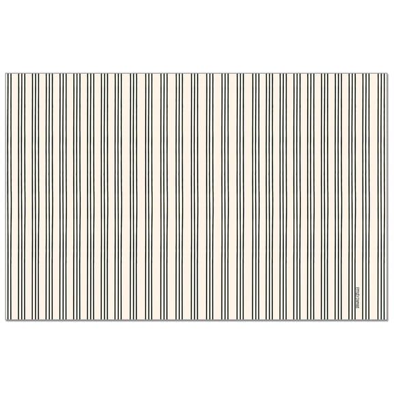 CounterArt "Black Ticking Stripe" 24 Sheet Reusable Premium Paper Placemats
