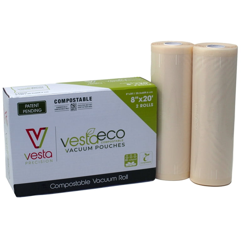 VestaEco Compostable Vacuum Seal Rolls - Embossed