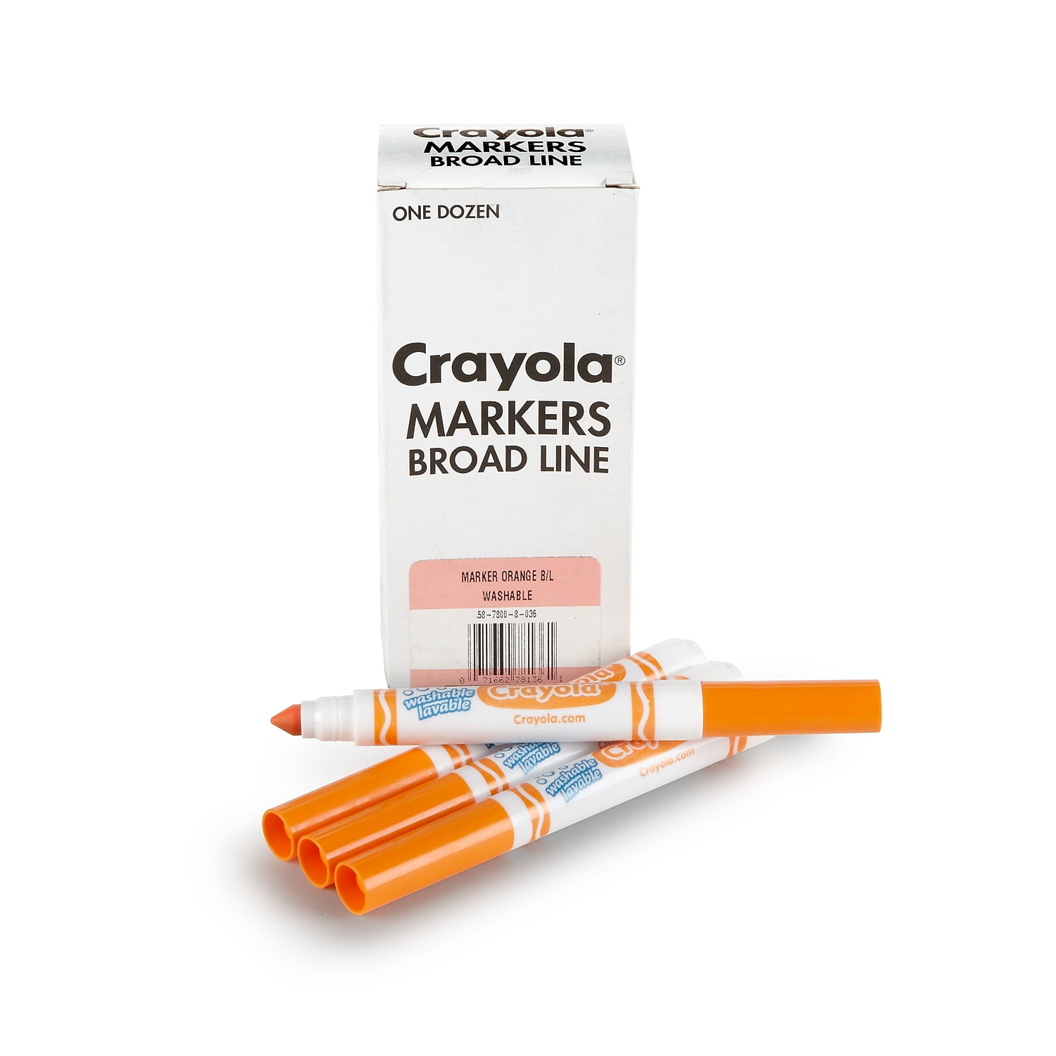 CrayolaBulk Ultra-Clean Washable Markers, Conical Tip, Orange