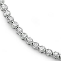 Dazzlingrock Collection 5.00 Carat (ctw) 14K Real Round Diamond Ladies Tennis Necklace 5 CT, White Gold
