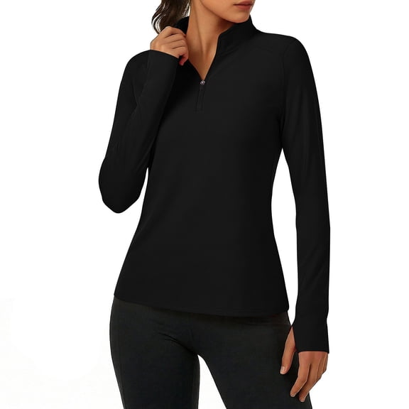 snilers Womens Quarter Zip Pullover Golf Shirts UPF 50  Long Sleeve Sun Shirts Quick Dry UV Protection Workout Tops S-2XL