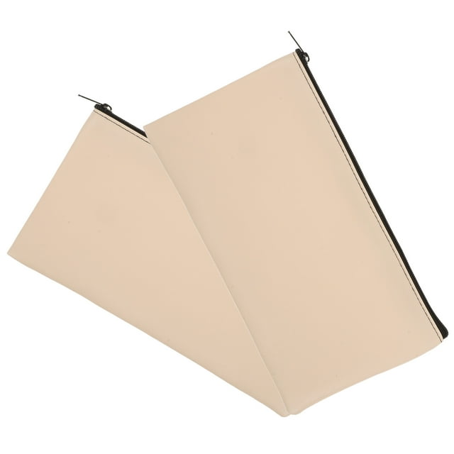 FESTFENDS 2Pcs Bank Money Pouch For Cash Bags For Deposit Ivory Pu For Workplace