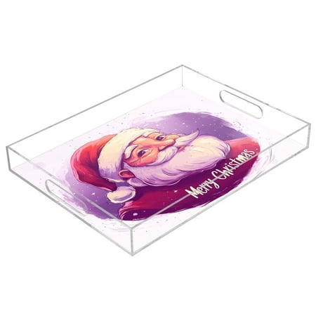 

Clear Acrylic Tray Water Cup Tray Teacup Jewelry Storage Tray for Serving and Home Decor Stylized Santa Claus