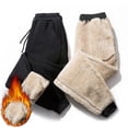 thumbnail image 2 of Autumn Winter Pants Men Women Trousers Warm Fleece Drawstring Pants M-5XL, 2 of 8