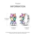 thumbnail image 5 of NARMO Original 925 Sterling Silver Hoop Earrings AAA CZ Colorful T-shaped for Women Jewelry Gift, 5 of 6