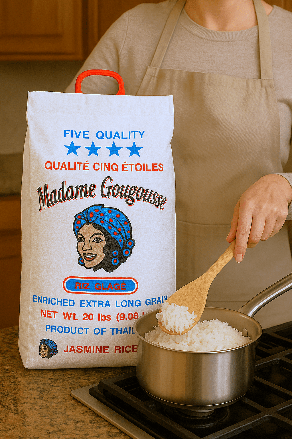 Madame Gougousse Jasmine Rice, 20 Pound Bag, Naturally Fragrant
