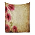 thumbnail image 1 of Floral Soft Flannel Fleece Blanket, Retro Flowers on Old Grunge Paper Background Nostalgic Background Bouquet Print, Cozy Plush for Indoor and Outdoor Use, 70" x 90", Sand Brown Pink, by Ambesonne, 1 of 6
