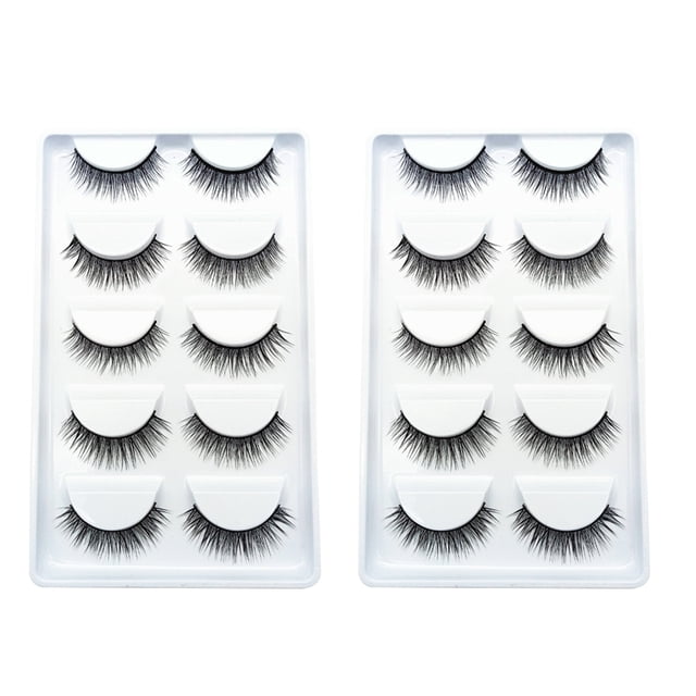 BRIGHTFUFU 10 pares realistas falsas pestañas niña belleza pestañas maquillaje pestañas falsas