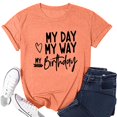 thumbnail image 4 of JAKANYQ T-Shirts pour Femmes Mode Décontractée Imprimé Lettre Col Rond Manches Courtes T-shirt Classique, 4 of 4