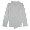 thumbnail image 2 of Alfani Womens Solid Wrap Blouse, Grey, X-Small, 2 of 2
