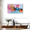 thumbnail image 3 of Elephant Stock Doughnut Party Wall Art - Horizontal Multi Panel Canvas - Cafe & Restaurant Wall Decor - Food And Drink Multi Panel - Blue And Pink Decor - 33" x 20", 3 of 8