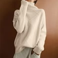 thumbnail image 4 of Sweaters for Women 2025 Fall Winter Oversized Long Sleeve High Neck Thickened Knit Jumper Top Womens Pullover Sweaters, 4 of 6