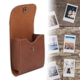 thumbnail image 4 of Mini Camera Photo Pouch, PU Leather Mini Picture Holder Case Flap Button Design  For Traveling Black,Brown, 4 of 8