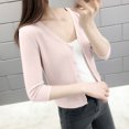 thumbnail image 6 of Women's Pocket Cardigan V-Neck Knit Loose Sweater Jacket​​, 6 of 7