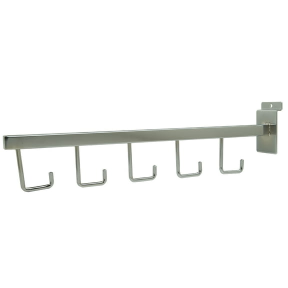 Econoco - HW/5H - 16" 5-Hook Chrome Square Tubing Straight Faceout for Slatwall - Sold in Pack of 24