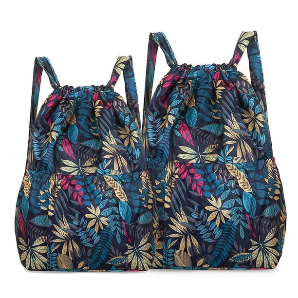 Mochila de gran capacidad con cordón, bolsa de compras portátil plegable para mujer, bolsa de viaje ligera para exteriores