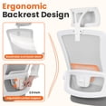 thumbnail image 2 of NEO CHAIR Office Desk Chair Gaming Computer High Back Support Mesh Comfy Seat with Adjustable Ergonomic Headrest Lumbar Rolling Flip-up Armrests and Wheels (Grey), 2 of 8