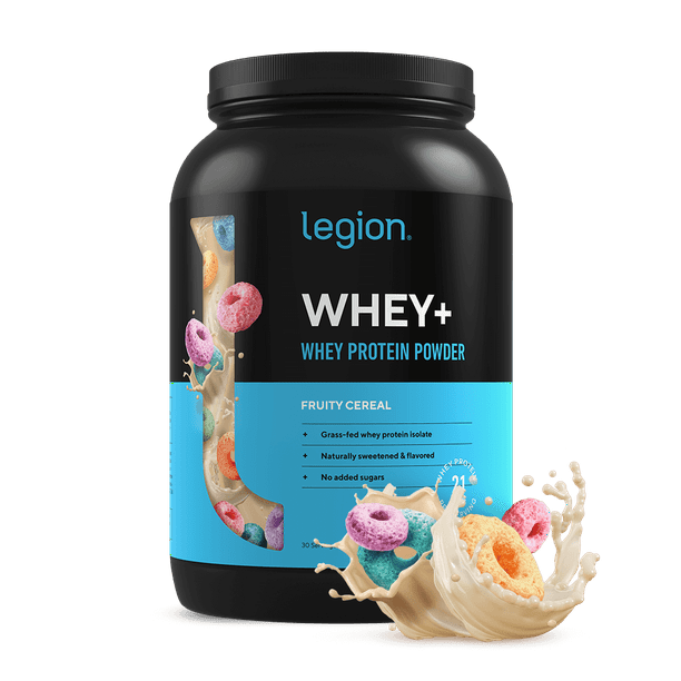 Legion Whey+ Fruity Cereal Whey Isolate Protein Powder from Grass Fed Cows - Low Carb, Low Calorie, Non-GMO, Lactose Free, Gluten Free, Sugar Free. ...