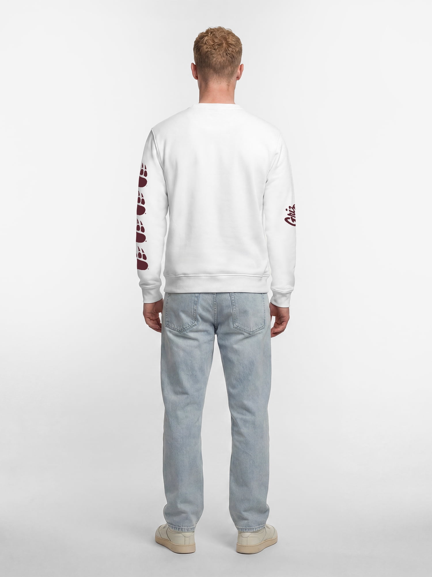 Montana Grizzlies Reebok Mens White Crew Sweatshirt