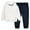 White + Black, variant on XBASW Baby Kids Solid Color Hooded Sweatshirt Sweatpants Spring Autumn Sweatsuit Set Outfit for Boys Girls 3-12 Years Old
