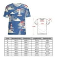 thumbnail image 2 of Coastal Village Scene Women's Short Sleeve T-Shirt Crew Neck Casual Summer Trendy Loose Fit Tops, 2 of 7