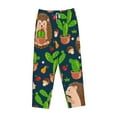 thumbnail image 4 of Bingfone Pajamas For Women,Cute Hedgehogs Cactus Blue Pajama Pants With Pockets-Xx-Large, 4 of 9