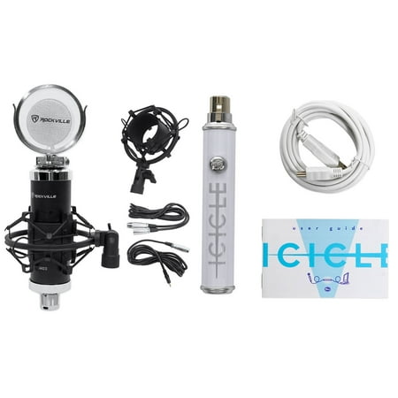 Rockville RCM03 Podcast Podcasting Recording USB Microphone Mic w/ Phantom Power