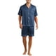 thumbnail image 1 of Conjunto de pijamas de satén INSPIRE CHIC para el Día del Padre, pijamas de manga corta para hombres, ropa de casa de dos piezas con bolsillos, pijamas suaves para dormir 2XL azul, 1 of 6