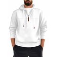 thumbnail image 5 of Mens Hoodies Casual Half-Zip Hoodie Sweatshirt Soft Fleece Pullover With Adjustable Drawstring Lightweight Fall Winter Warm Outerwear,Size M-3XL, 5 of 6