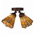 thumbnail image 6 of Meyda Tiffany 163434 Delta 2 Light 10" Wide Semi-Flush Ceiling Fixture - MultiColor, 6 of 7