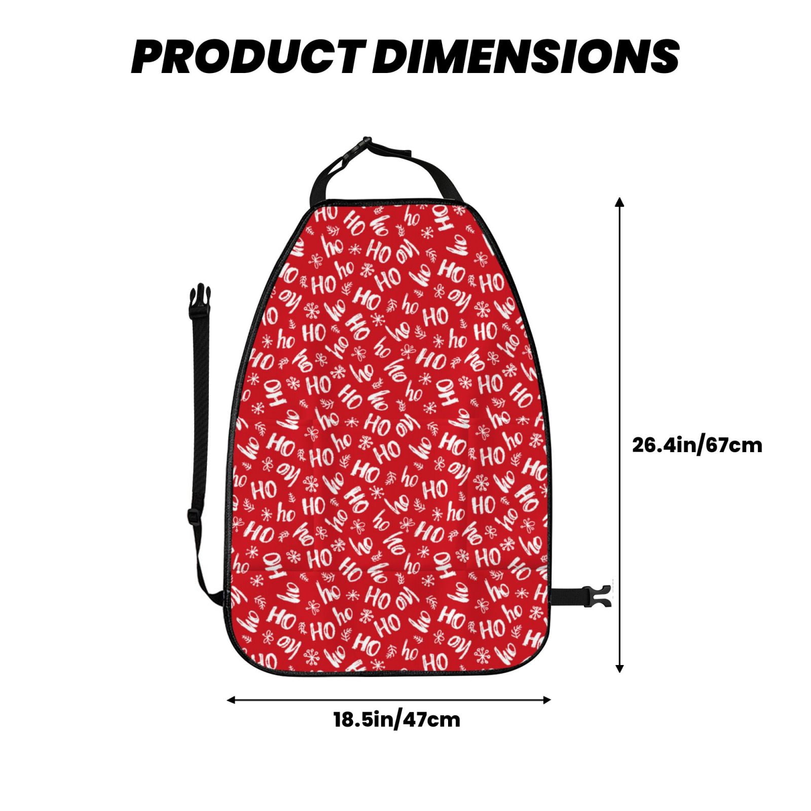 Xecao Hohoho Pattern Car Seat Back Protector 2 Pack Large Capacity Pocket, Kick Mats Back Seat Protector